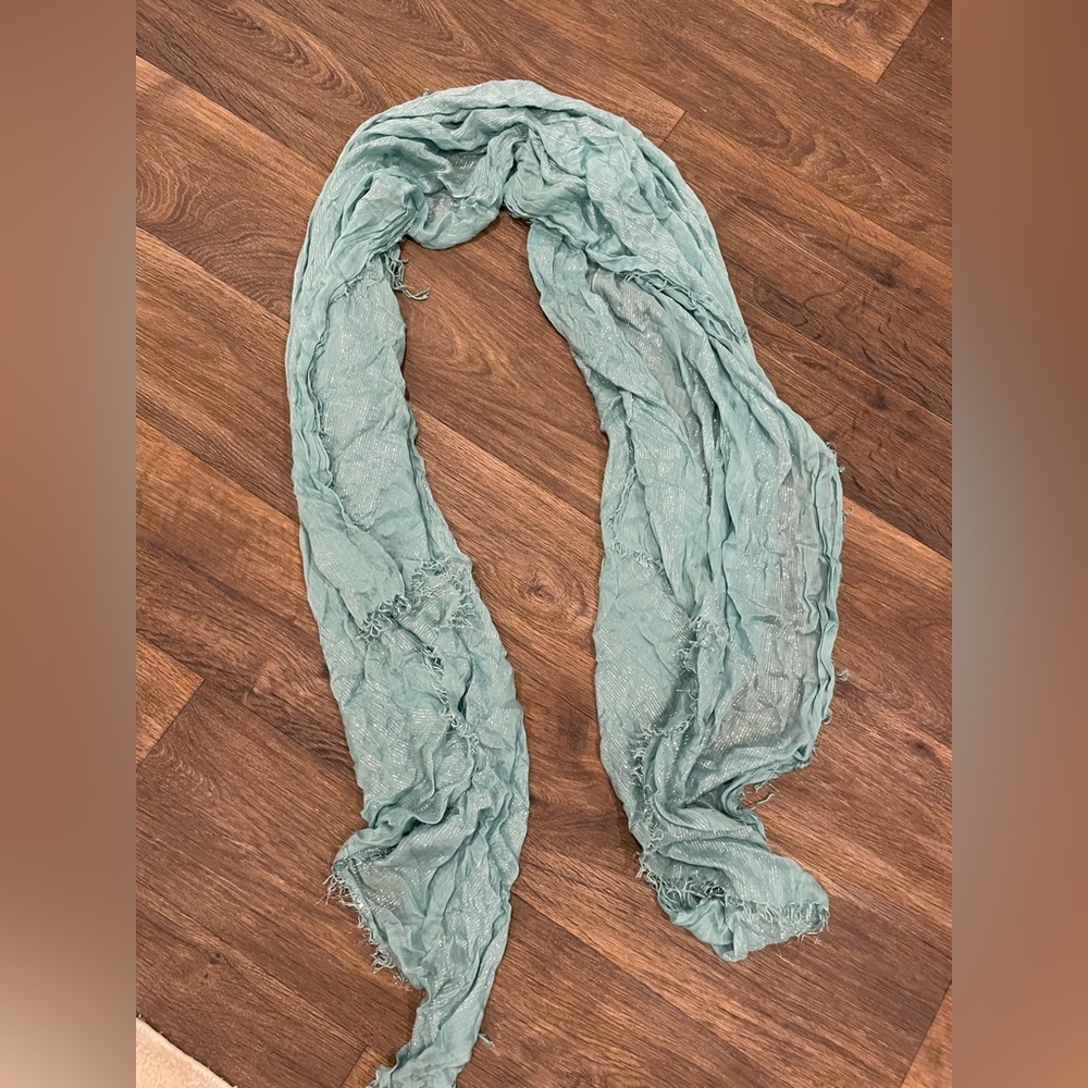 Charming Charlie- Teal & Silver Scarf- Adult Size
